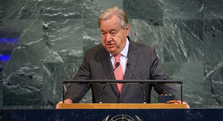 El Secretario General de la ONU, António Guterres, se dirige a la Asamblea General.